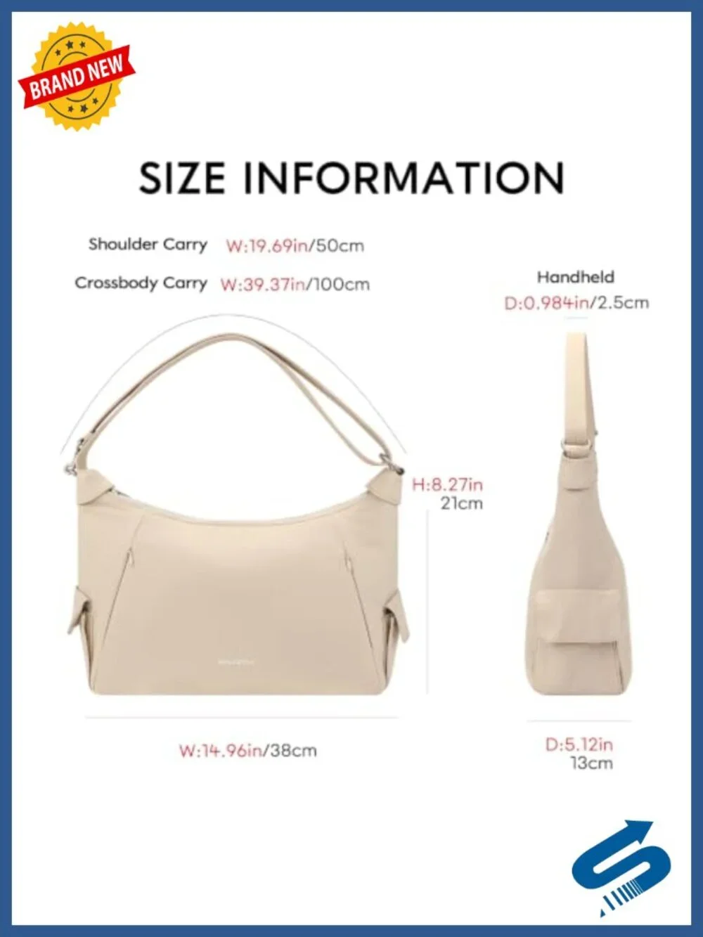 Women's Nylon Hobo Bag Shoulder Crossbody Purse Multi-Pocket
